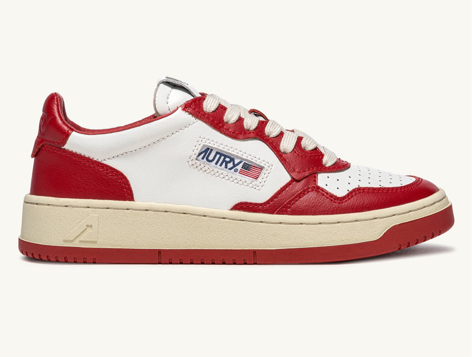 UNISEX SNEAKERS MDLST BICOLOR AUS WEISSEM UND ROTEM LEDER