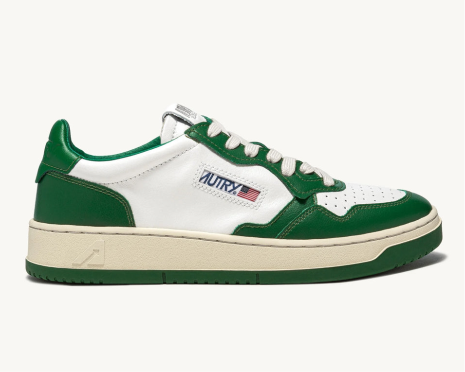 UNISEX SNEAKERS MDLST BICOLOR AUS WEISSEM UND GRÜNEM LEDER