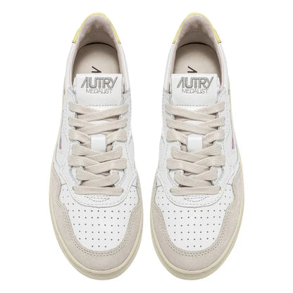 UNISEX SNEAKERS MDLST AUS WILDLEDER UND LEDER FARBE WEISS GELB