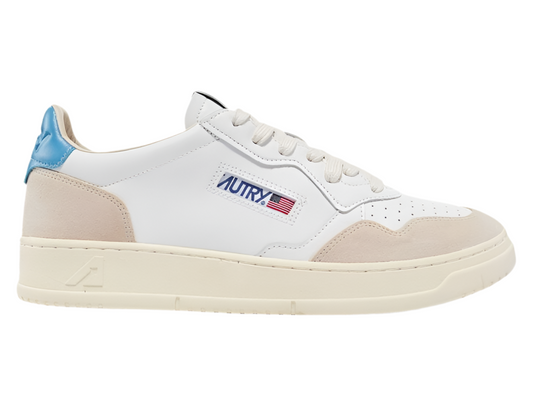 UNISEX SNEAKERS MDLST AUS WILDLEDER UND LEDER FARBE WEISS BABYBLAU