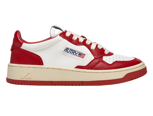 UNISEX SNEAKERS MDLST BICOLOR AUS WEISSEM UND ROTEM LEDER