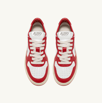 UNISEX SNEAKERS MDLST BICOLOR AUS WEISSEM UND ROTEM LEDER