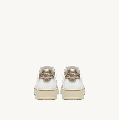 UNISEX SNEAKERS MDLST AUS LEDER IN WEISS UND GOLD METALLIC