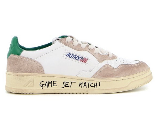 UNISEX SNEAKERS MDLST AUS WILDLEDER UND LEDER FARBE WEISS SMARAGDGRÜN
