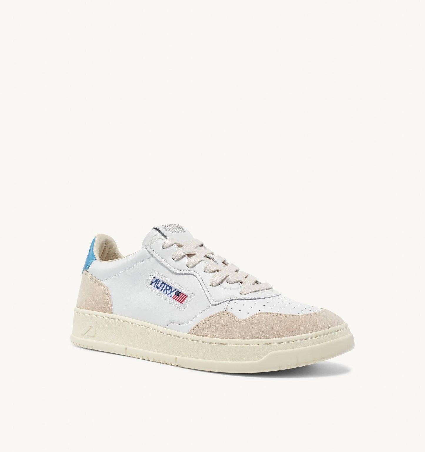 UNISEX SNEAKERS MDLST AUS WILDLEDER UND LEDER FARBE WEISS BABYBLAU